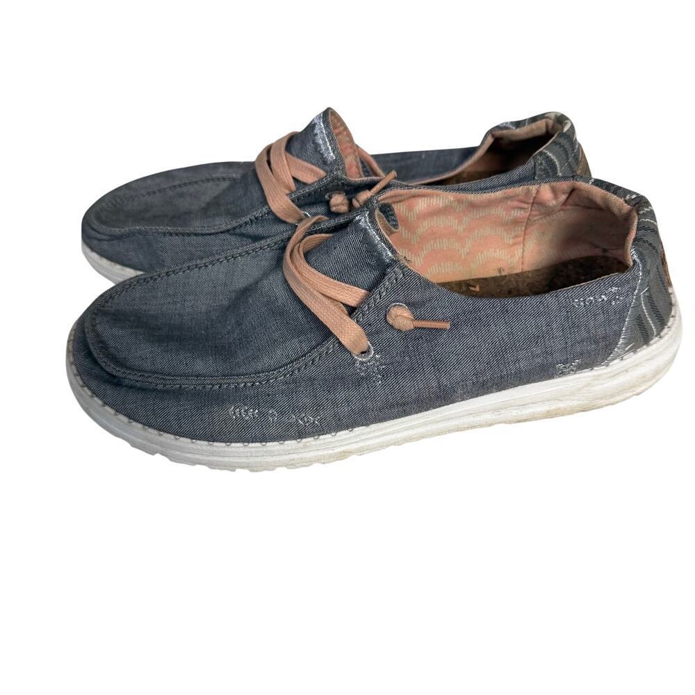 Hey Dude Wendy Boho Gray Size 9 Slip On Casual Gray Peach